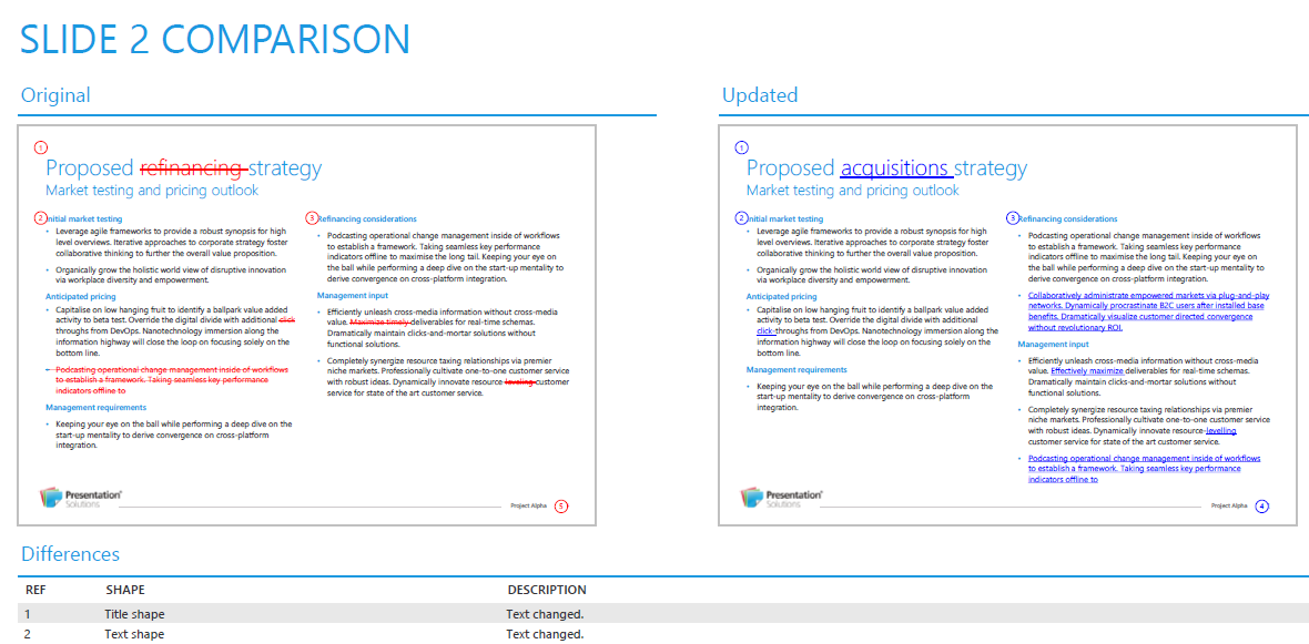 Compare Documentation - Detailed Comparison Report
